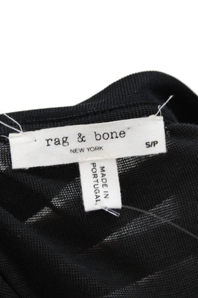 Rag & Bone Womens Knit Striped Short Sleeve T-Shirt Dress Black Size S