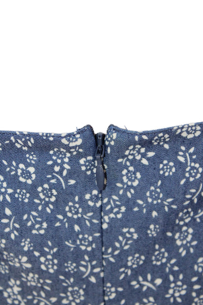 Likely Womens Cotton Floral Print Sleeveless Tiered Maxi Dress Navy Size 0