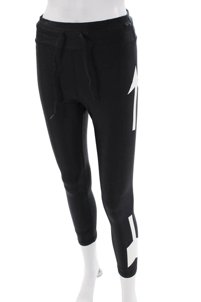The Upside Womens Stretch Drawstring Waist Activewear Leggings Black Size 8