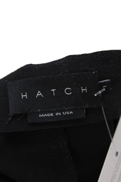 Hatch Womens Straight Leg Tailored Zip Back Trouser Pants Black Size 1