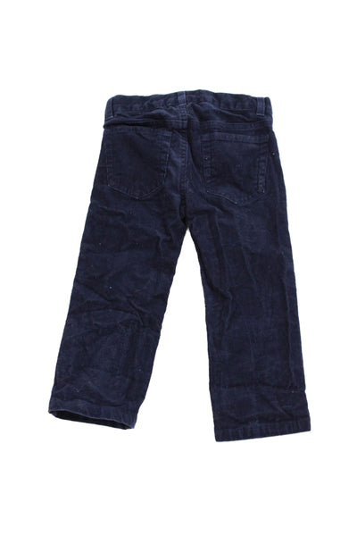 Janie and Jack Boys Straight Leg Zip Fly Corduroy Pants Navy Blue Size 2T