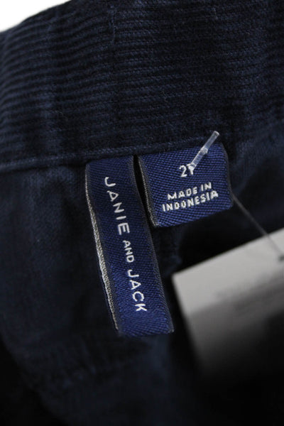 Janie and Jack Boys Straight Leg Zip Fly Corduroy Pants Navy Blue Size 2T