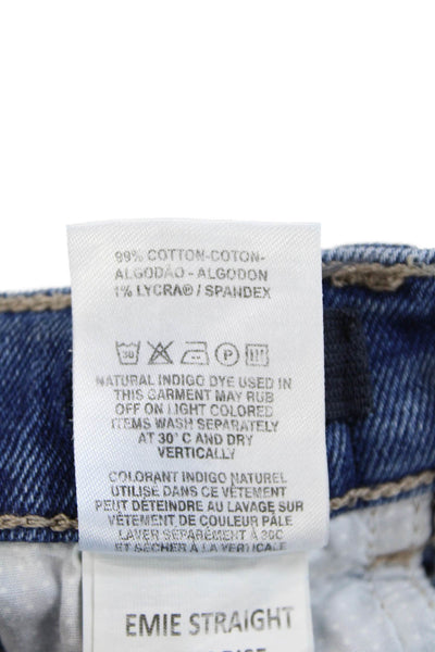 DL 1961 Girls Cotton Straight Leg Fray Hem Zip Fly Denim Jeans Blue Size 3