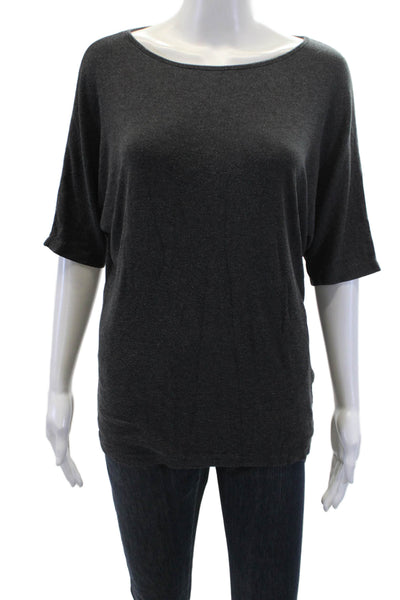 Vince Womens Short Sleeves Pullover Tee Shirt Grey Size Extra Small