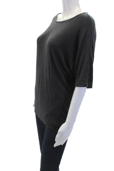 Vince Womens Short Sleeves Pullover Tee Shirt Grey Size Extra Small
