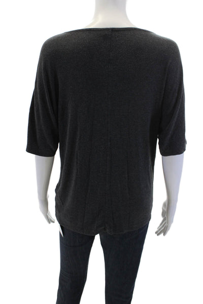 Vince Womens Short Sleeves Pullover Tee Shirt Grey Size Extra Small