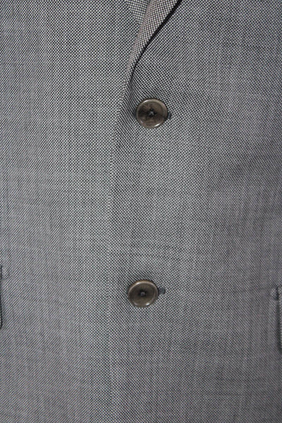 DKNY Mens Wool Single Breasted Solid Blazer Gray Size 40