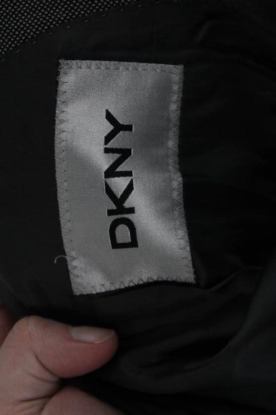 DKNY Mens Wool Single Breasted Solid Blazer Gray Size 40
