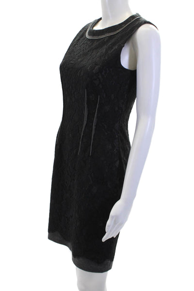 Elie Tahari Womens Lace Sleeveless Knee Length Sheath Dress Black Size 2