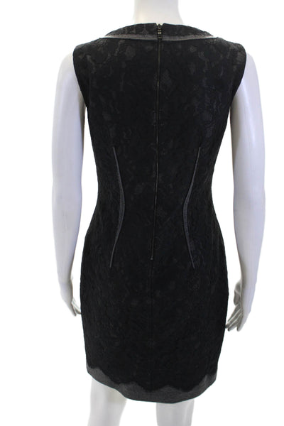 Elie Tahari Womens Lace Sleeveless Knee Length Sheath Dress Black Size 2