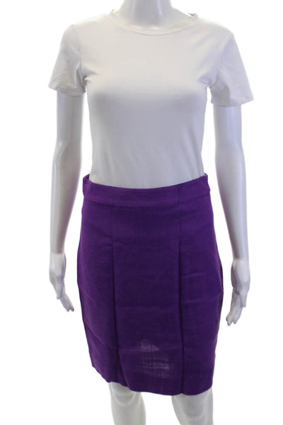 Kate Spade New York Womens Back Slit Pencil Skirt Purple Size 2
