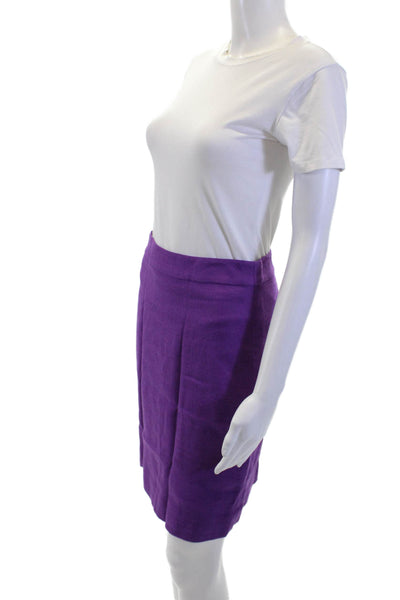 Kate Spade New York Womens Back Slit Pencil Skirt Purple Size 2