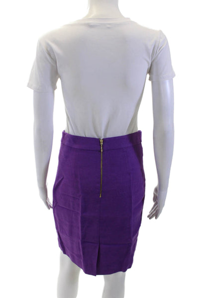 Kate Spade New York Womens Back Slit Pencil Skirt Purple Size 2
