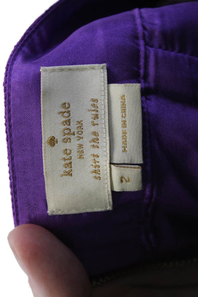 Kate Spade New York Womens Back Slit Pencil Skirt Purple Size 2