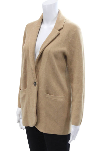 J Crew Womens V Neck One Button Collared Sweater Beige Size XXS