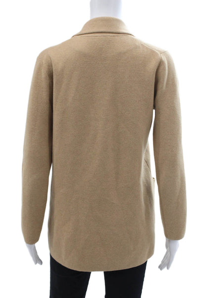 J Crew Womens V Neck One Button Collared Sweater Beige Size XXS
