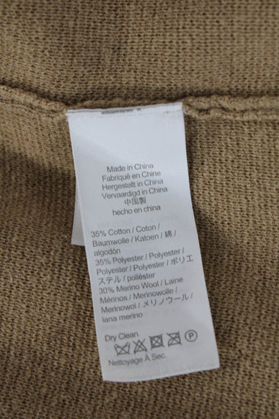J Crew Womens V Neck One Button Collared Sweater Beige Size XXS