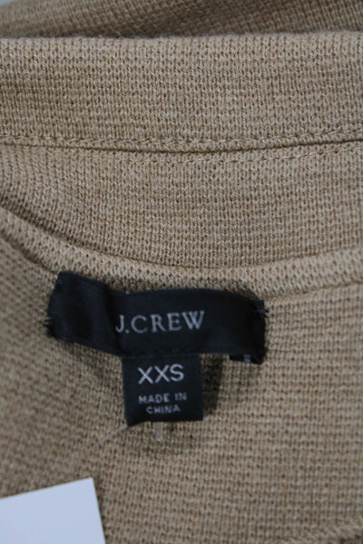 J Crew Womens V Neck One Button Collared Sweater Beige Size XXS