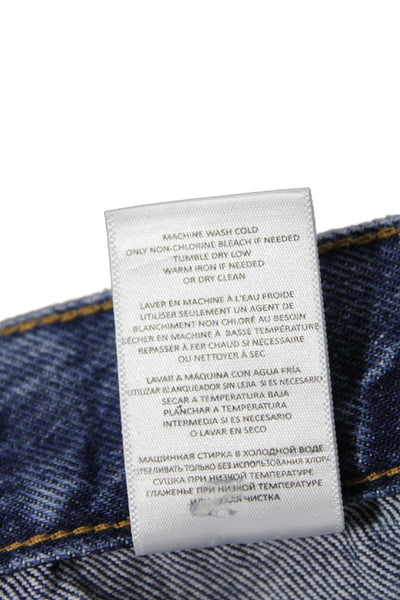 Re/Done Womens Cotton Blend Medium Wash Mini Denim Skirt Blue Size 29