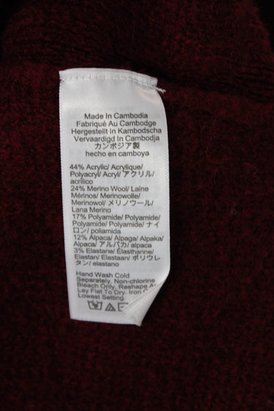 J Crew Womens Crew Neck Pockets Buttoned Cardigan Sweater Top Red Size XS