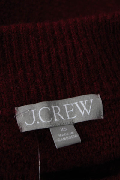 J Crew Womens Crew Neck Pockets Buttoned Cardigan Sweater Top Red Size XS