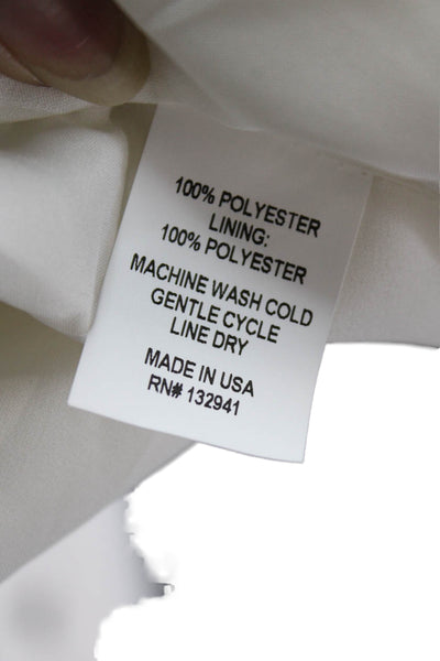 Amanda Uprichard Womens Back Zip Short Sleeve Scoop Neck Shift Dress White Large