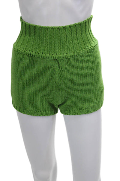 Celine Womens V Neck Cashmere Knit Sweater Shorts Set Green Size Small