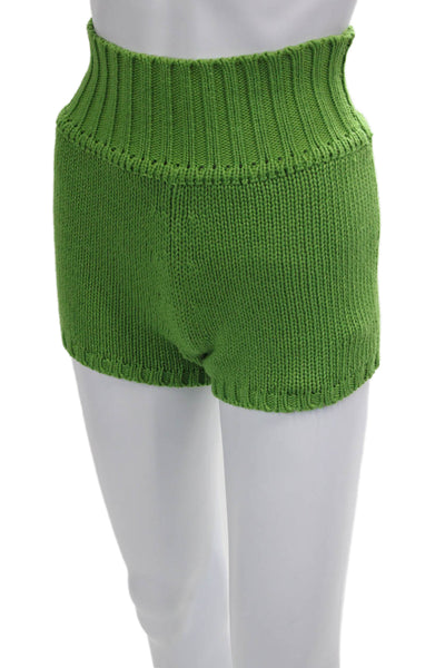 Celine Womens V Neck Cashmere Knit Sweater Shorts Set Green Size Small