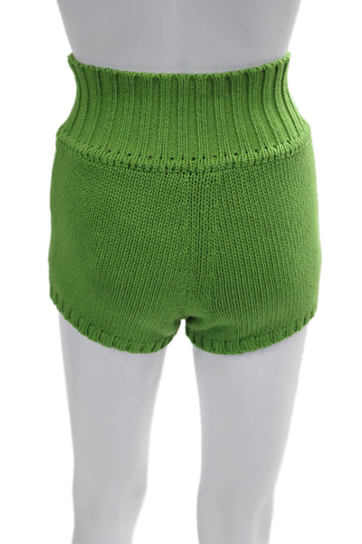 Celine Womens V Neck Cashmere Knit Sweater Shorts Set Green Size Small