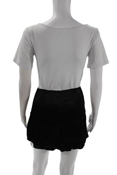 Zara Womens High Rise Zip Zip Mini Skort Black Size Extra Small
