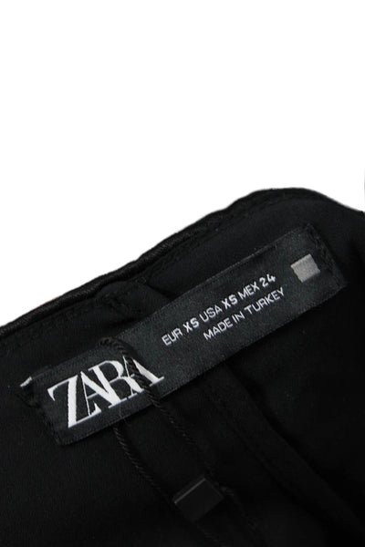 Zara Womens High Rise Zip Zip Mini Skort Black Size Extra Small