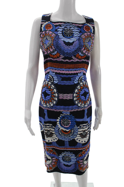 PETER PILOTTO Womens Abstract Print Sleeveless Maxi Dress Navy Blue Size 8