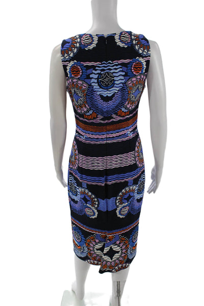 PETER PILOTTO Womens Abstract Print Sleeveless Maxi Dress Navy Blue Size 8