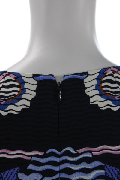 PETER PILOTTO Womens Abstract Print Sleeveless Maxi Dress Navy Blue Size 8