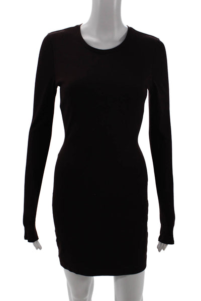 Kimberly Ovitz Womens Long Sleeves Body Con Dress Java Brown Size Small