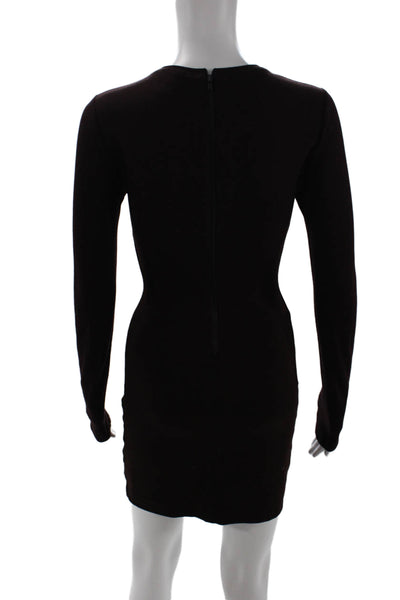 Kimberly Ovitz Womens Long Sleeves Body Con Dress Java Brown Size Small
