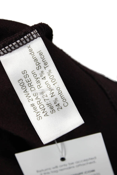Kimberly Ovitz Womens Long Sleeves Body Con Dress Java Brown Size Small