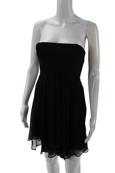 BCBG Max Azria Womens Silk A Line Spaghetti Strap Duran Dress Black Size 0