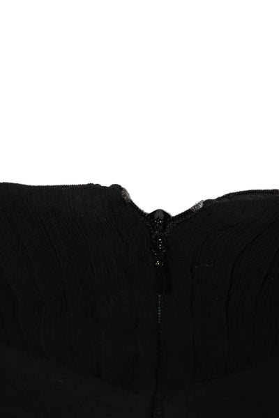 BCBG Max Azria Womens Silk A Line Spaghetti Strap Duran Dress Black Size 0