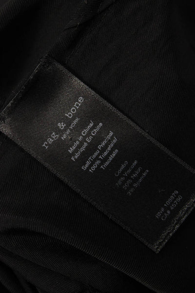 Rag & Bone Womens Round Neck Sleeveless Button Up Hem Tank Top Black 2XS