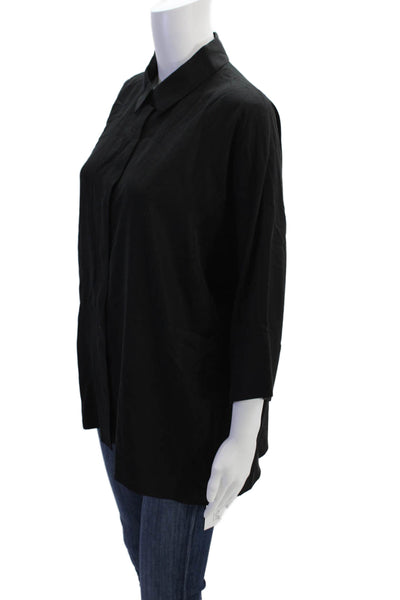 COS Womens Short Sleeves Button Down Shirt Black Size Extra Small