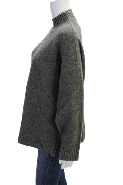 Zara Womens Long Sleeves Pullover Turtleneck Sweater Grey Size Medium