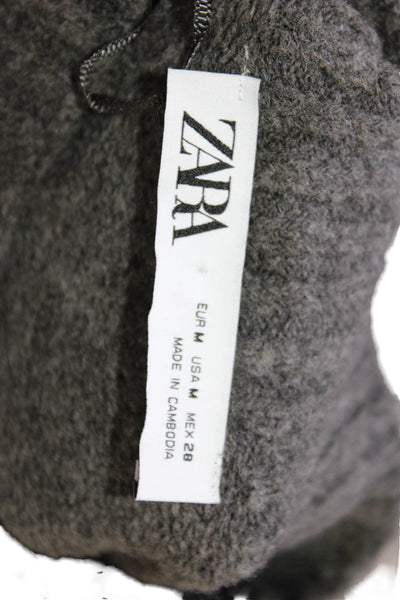 Zara Womens Long Sleeves Pullover Turtleneck Sweater Grey Size Medium