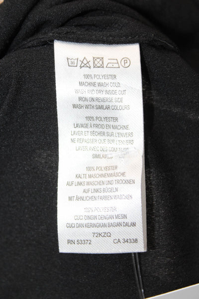 French Connection Womens Long Sleeves Button Down Blouse Black Size Small