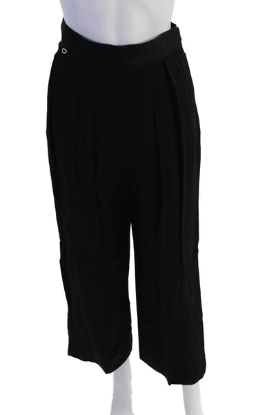 Christopher Kane Womens Peated Front High Rise Dress Pants Black Size Small