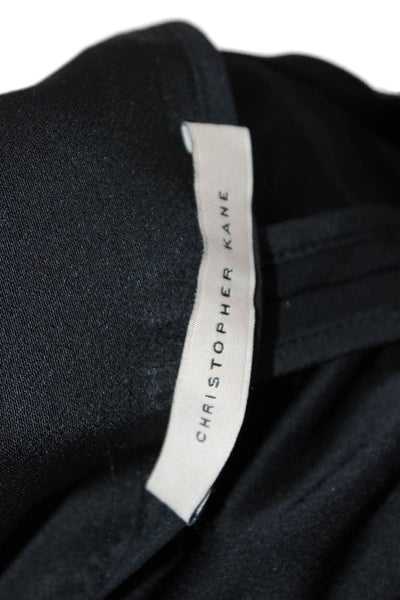 Christopher Kane Womens Peated Front High Rise Dress Pants Black Size Small