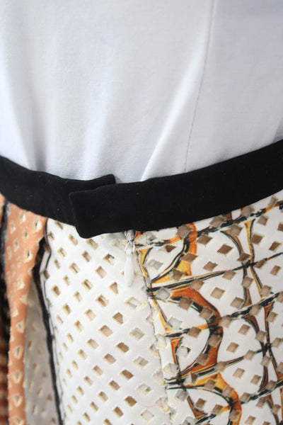 Clover Canyon Womens Abstract Print Eyelet Contrast Skirt Multicolor Size M