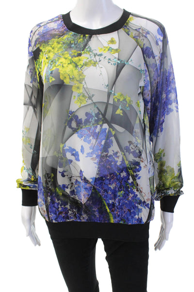 Clover Canyon Womens Graphic Print Pullover Long Sleeve Blouse Multicolor Size M