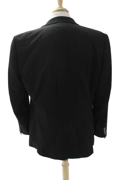 Calvin Klein Mens Wool Single Breasted Blazer Jacket Black Size 42