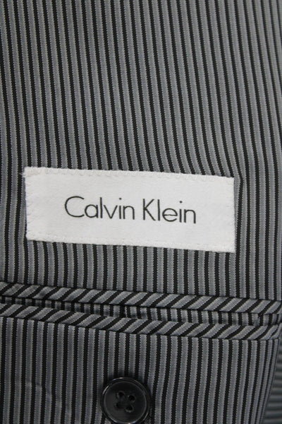 Calvin Klein Mens Wool Single Breasted Blazer Jacket Black Size 42